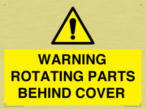 WARNING ROTATING PARTS BEHIND COVER